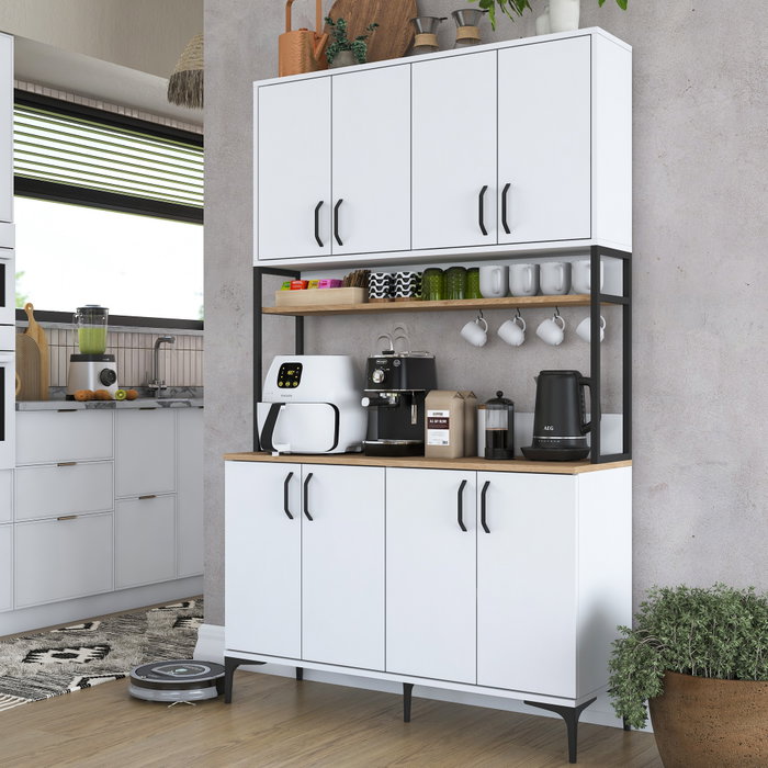 Hanah Home Armario Multiusos Nogal y Blanco Hanah Home Armario Multiusos Nogal y Blanco
